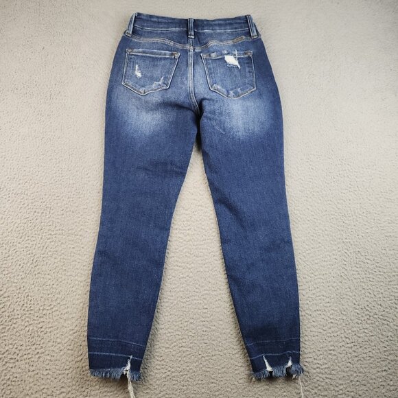 Kancan Women’s Size 5/26 Maria High Rise Ankle Skinny Jeans Medium Wash Raw Hem - Picture 2 of 13